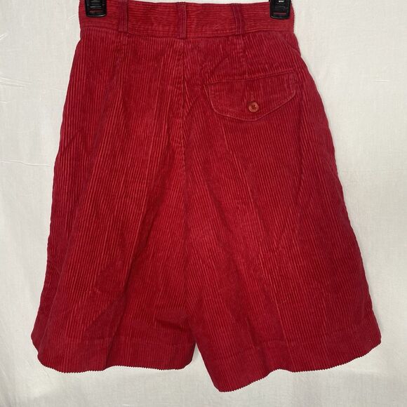 CASUAL CORNER Shorts Vintage High Waist Pleated Bermuda Retro Mom Womens 2 Red - Picture 2 of 7